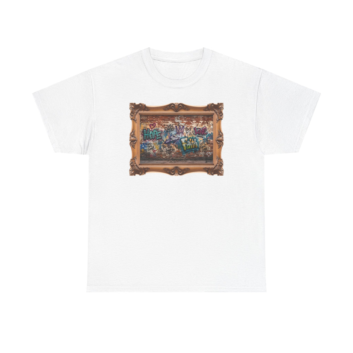 Walls of Faith - Framed - T-Shirt | Religious Inspirational Tee | Hope + Faith + Love
