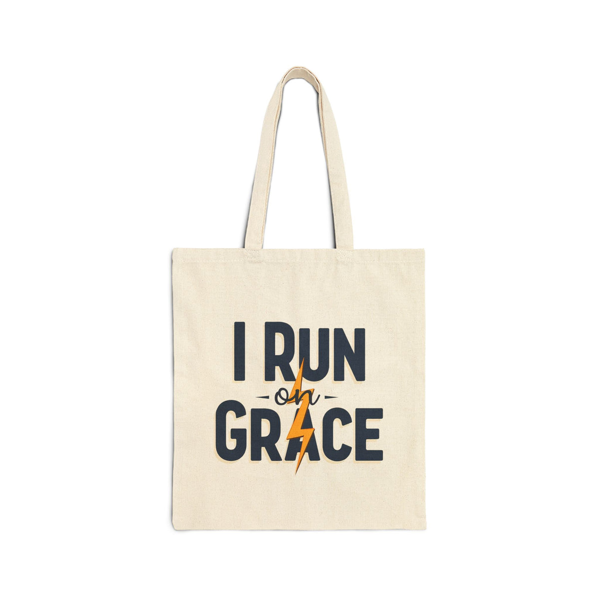 I Run on Grace - Canvas Tote Bag - Strength for the Journey