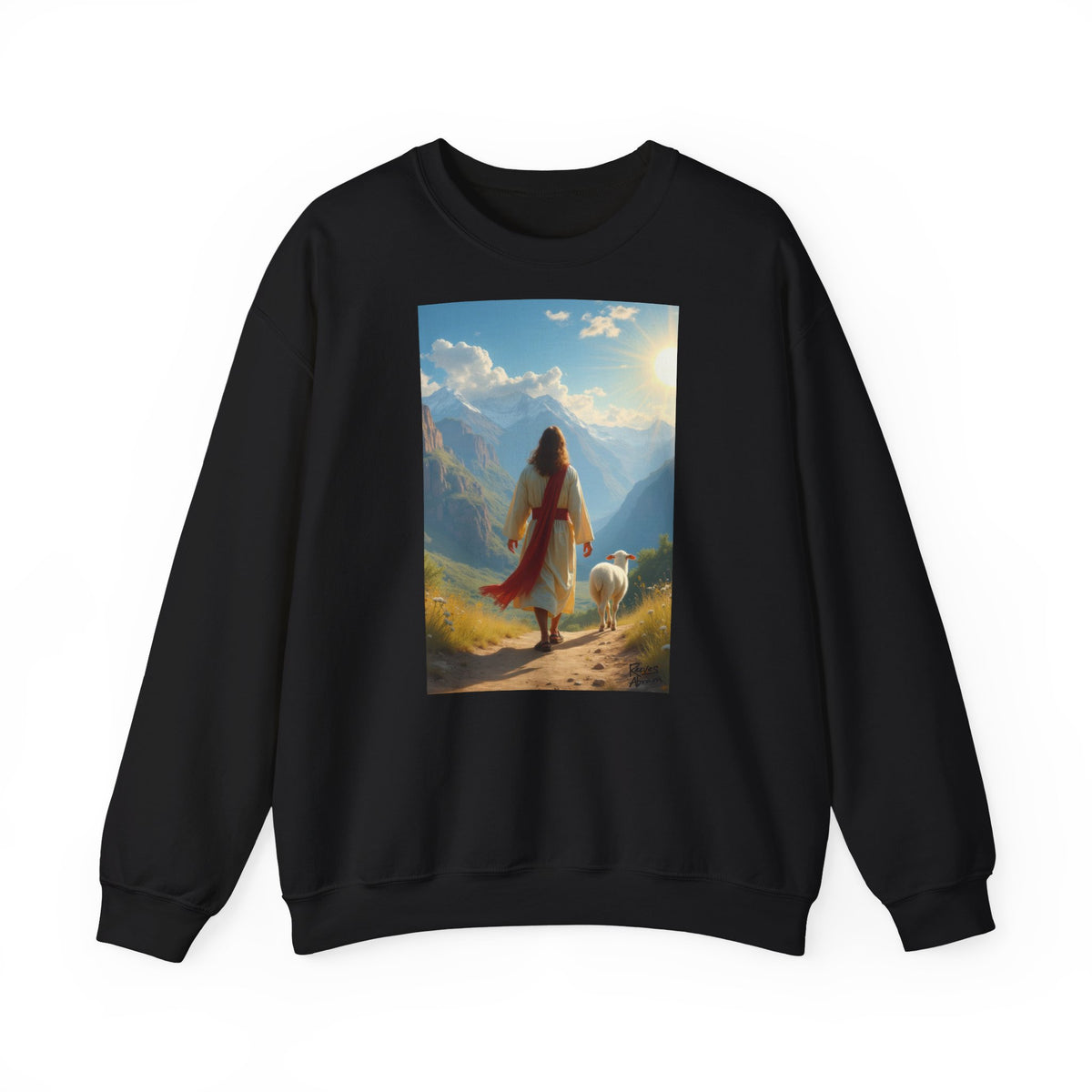 Jesus and the Lost Lamb | Crewneck Sweatshirt | Christian Art | Faith-Inspired