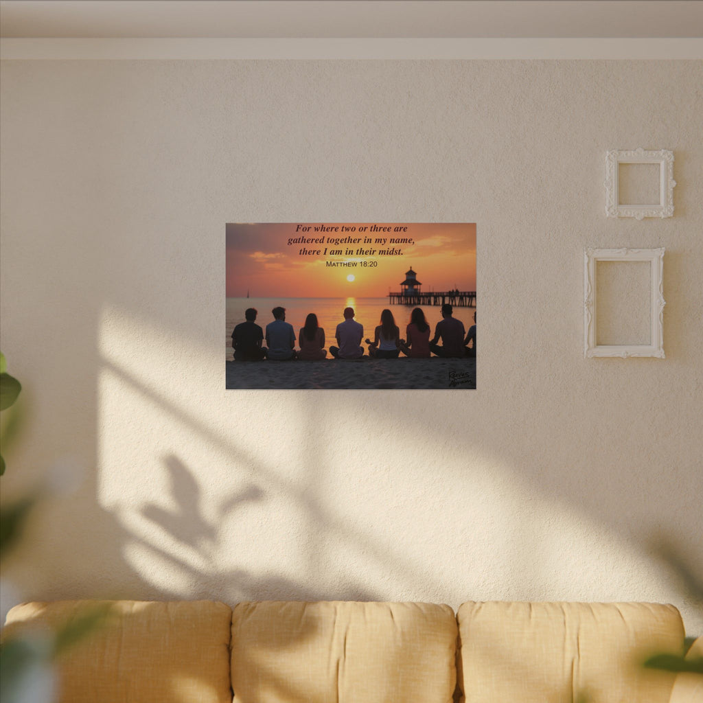 Where Two or Three Gather - 36" x 24" Canvas (Horizontal) | Christian Wall Art