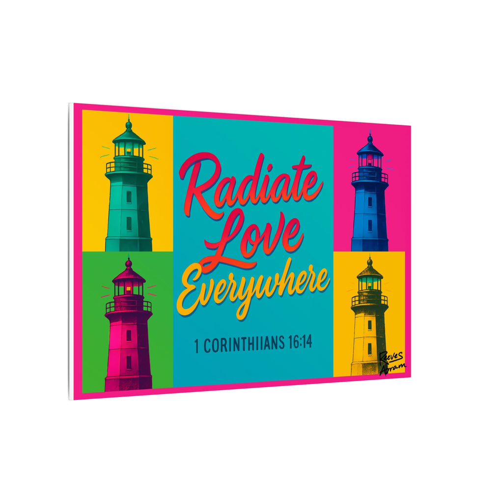 Radiate Love Everywhere | 36" x 24" Canvas (Horizontal) | Christian Pop Art | Faith Wall Decor