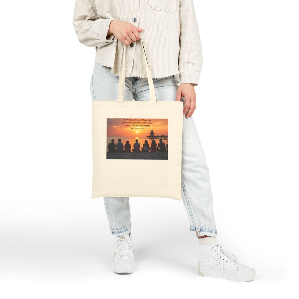 Where Two or Three Gather - Canvas Tote Bag - Matthew 18:20