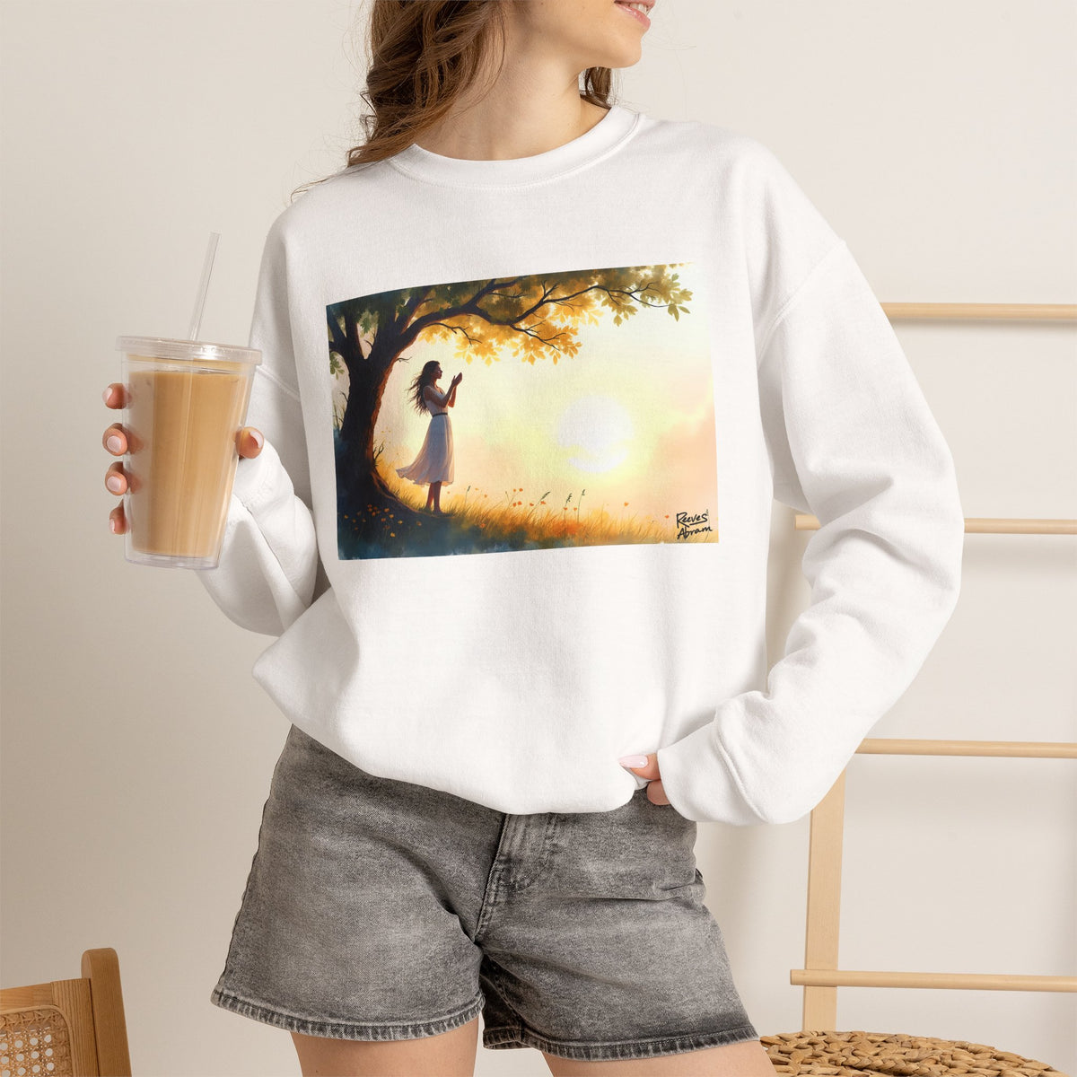 Woman's Sunrise Prayer in Nature - Crewneck Sweatshirt | Prayer Shirt