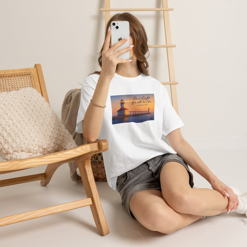 Be a Light - Matthew 5:14 | T-Shirt | Religious Inspirational Tee | Christian Art | Scripture Shirt