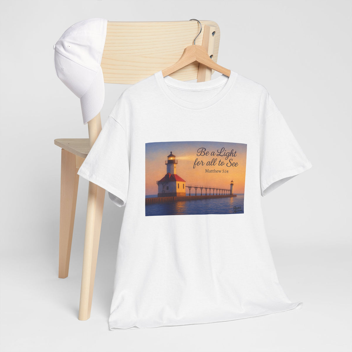 Be a Light - Matthew 5:14 | T-Shirt | Religious Inspirational Tee | Christian Art | Scripture Shirt