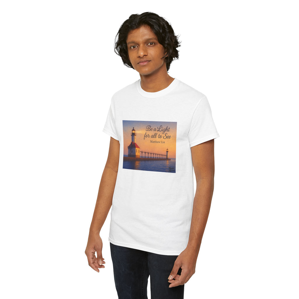 Be a Light - Matthew 5:14 | T-Shirt | Religious Inspirational Tee | Christian Art | Scripture Shirt