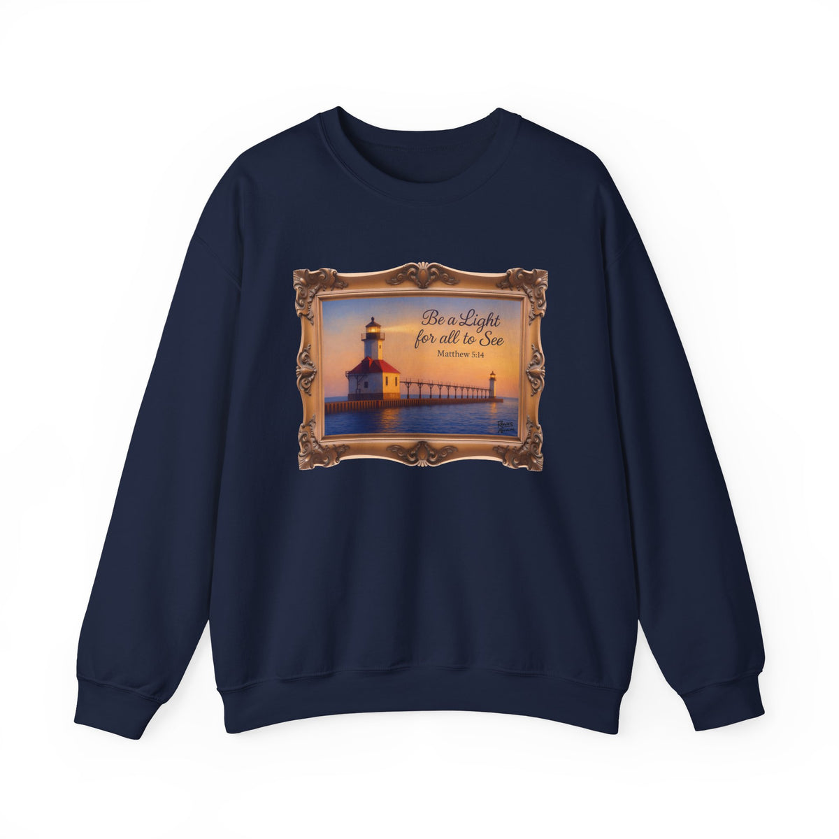 Be a Light - Matthew 5:14 - Framed | Crewneck Sweatshirt | Christian Art | Inspirational Scripture