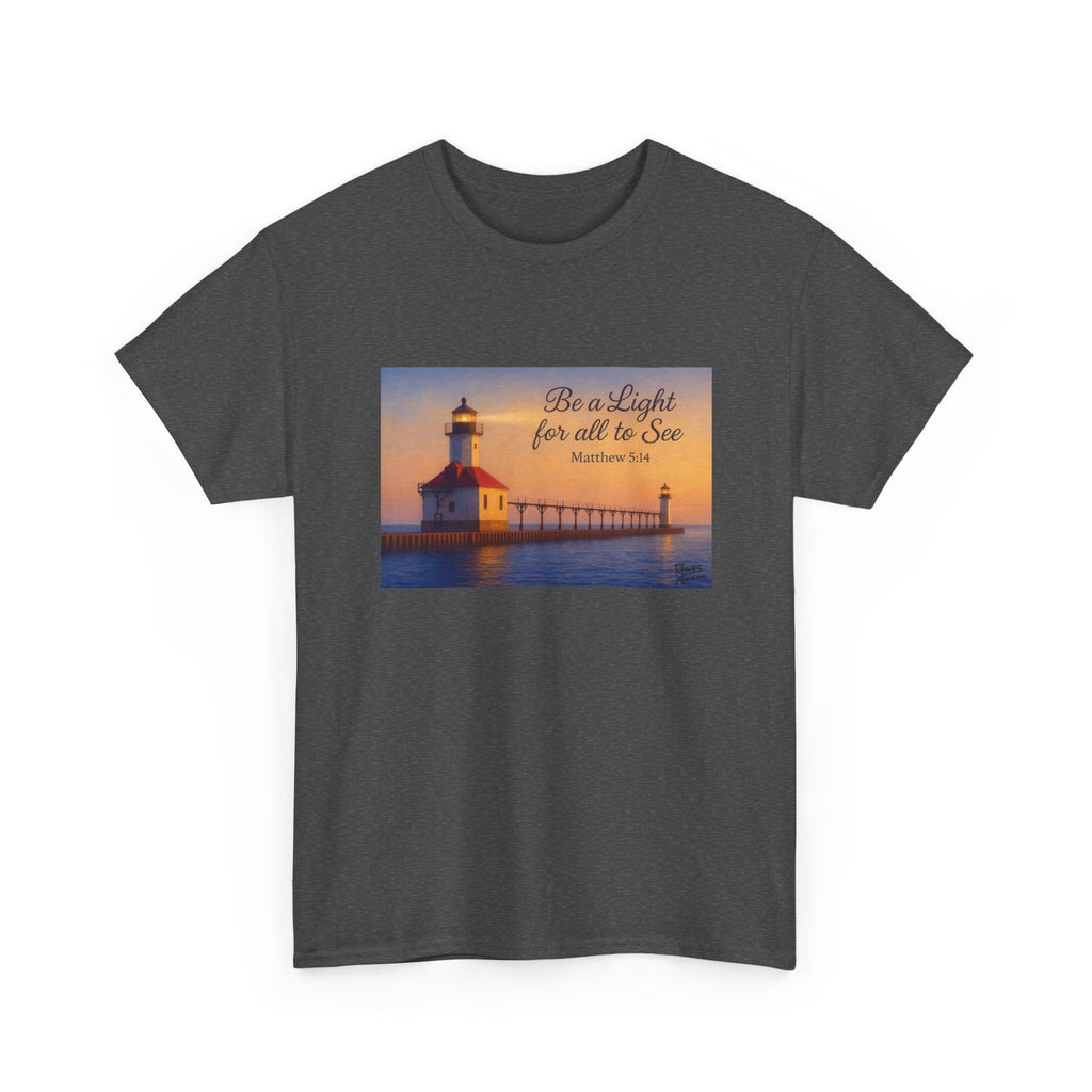 Be a Light - Matthew 5:14 | T-Shirt | Religious Inspirational Tee | Christian Art | Scripture Shirt
