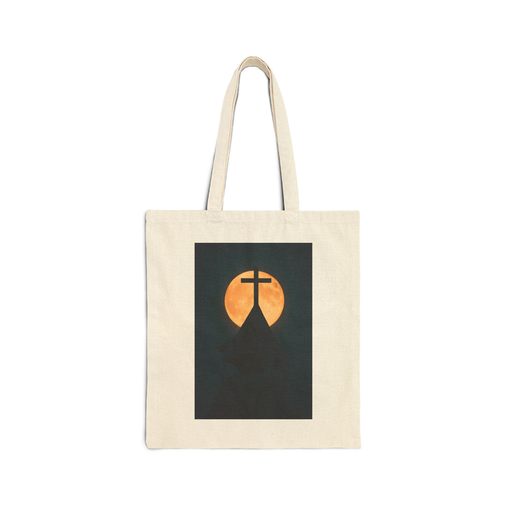 Church Steeple Moon - Canvas Tote Bag - Beauty of the Night Sky