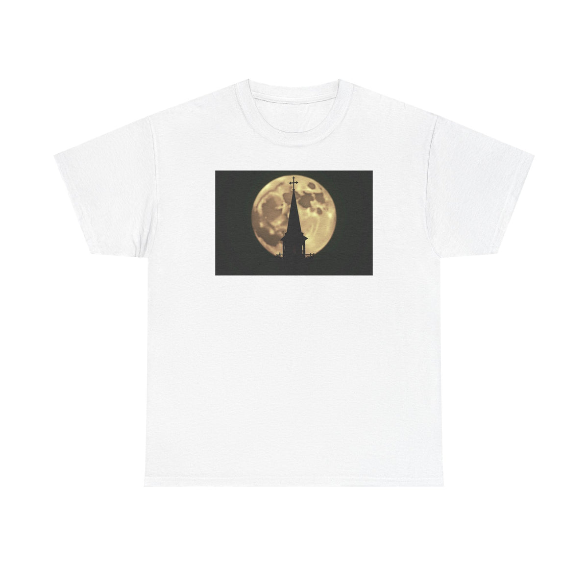 Moonlit Church Steeple - T-Shirt | Religious Inspirational Tee | Beauty of the Night Sky