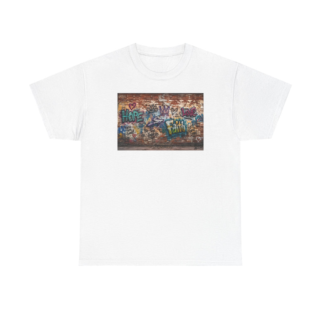 Walls of Faith - T-Shirt | Religious Inspirational Tee | Hope + Faith + Love