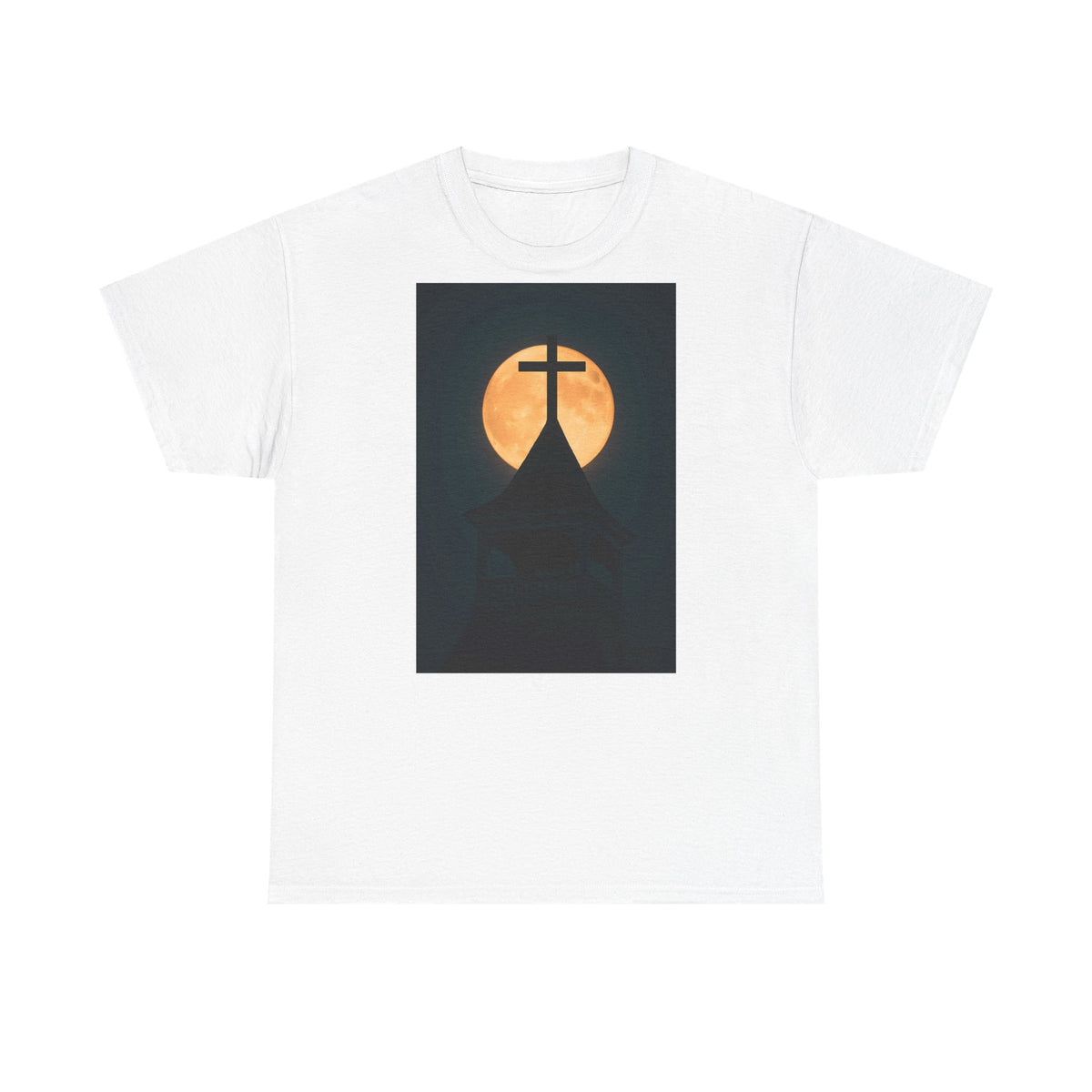 Church Steeple Moon - T-Shirt | Religious Inspirational Tee | Beauty of the Night Sky