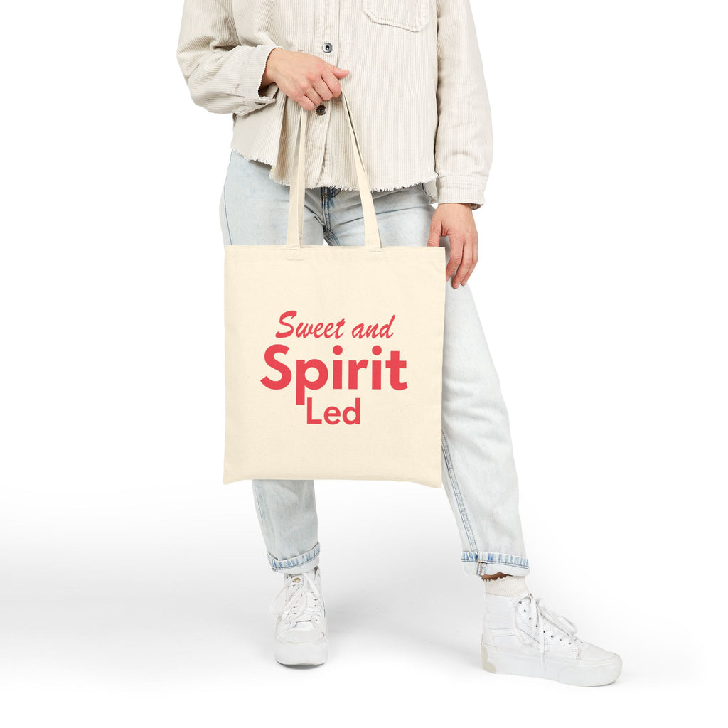 Sweet and Spirit Led - Canvas Tote Bag - Holy Spirit Guided Life