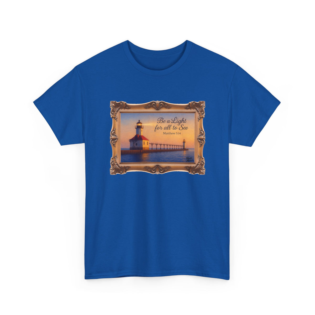 Be a Light - Matthew 5:14 - Framed | T-Shirt | Religious Inspirational Tee | Christian Art | Scripture Shirt