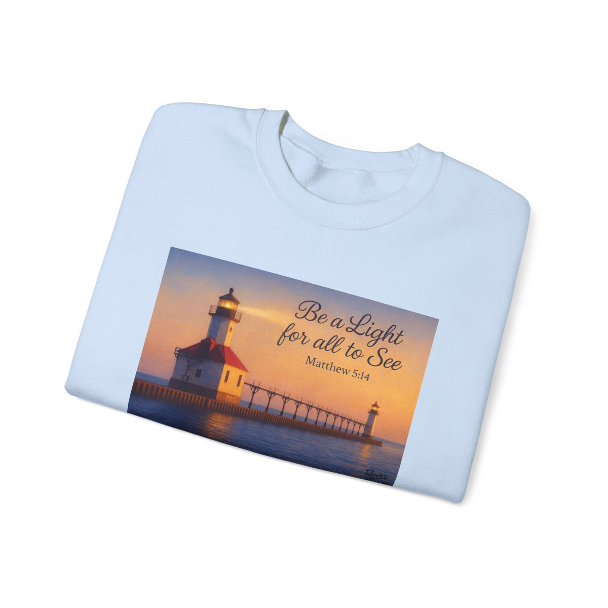 Be a Light - Matthew 5:14 | Crewneck Sweatshirt | Christian Art | Inspirational Scripture