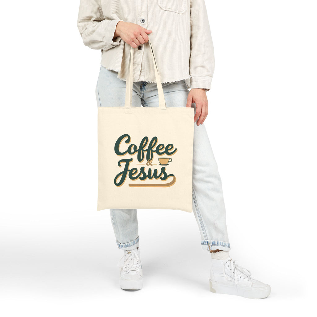 Coffee and Jesus - Canvas Tote Bag - Simple Morning Rhythm