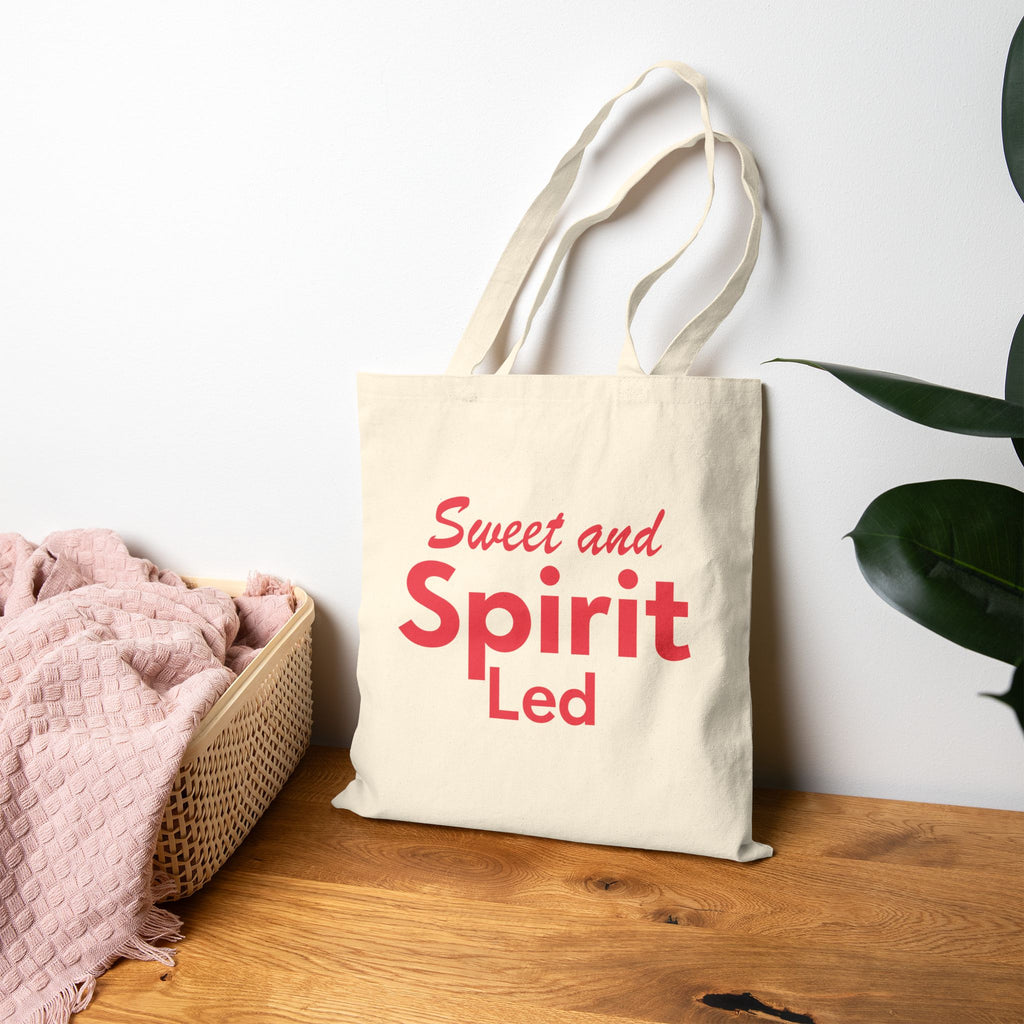 Sweet and Spirit Led - Canvas Tote Bag - Holy Spirit Guided Life