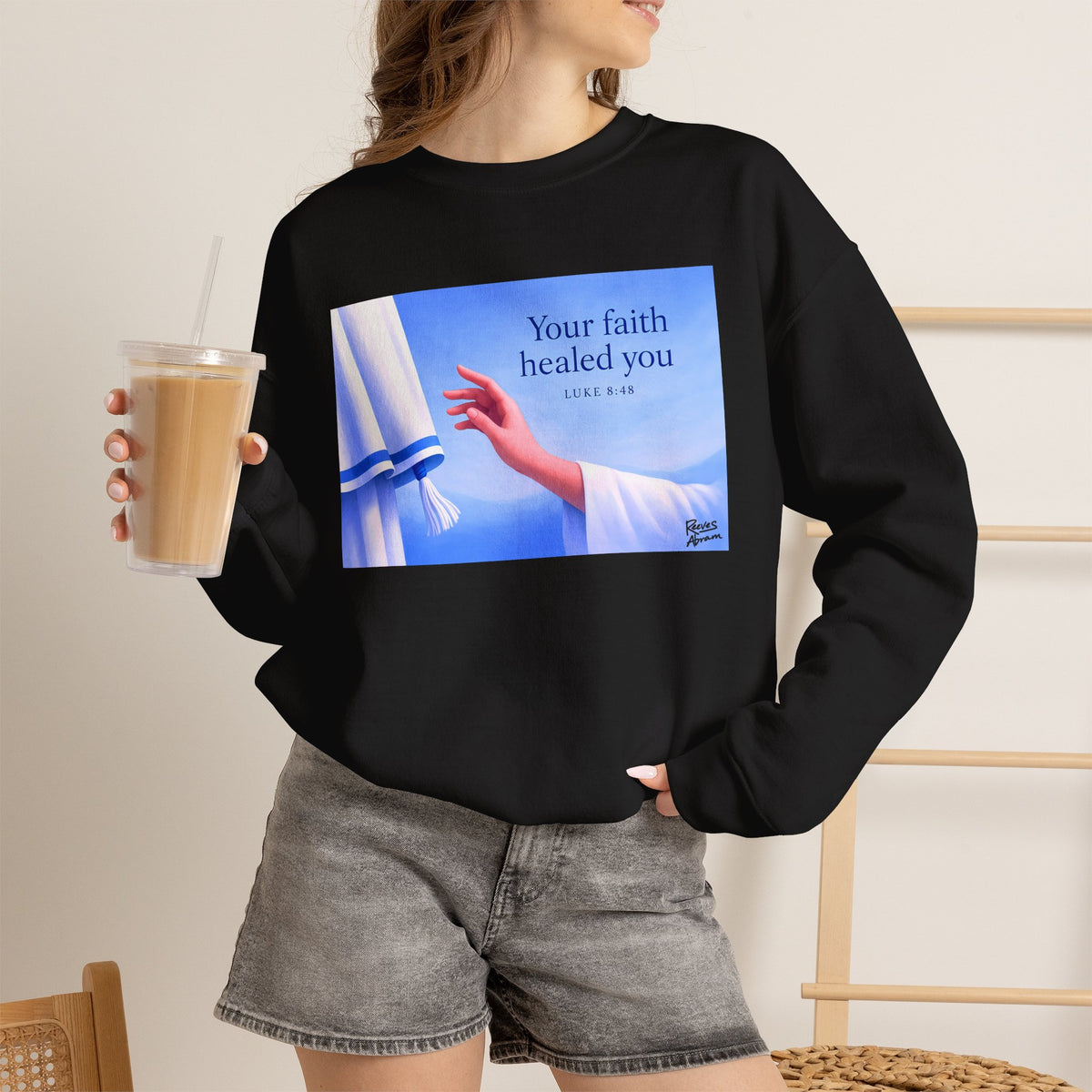 Your Faith Healed You (Luke 8:48) - Crewneck Sweatshirt | Bible Art