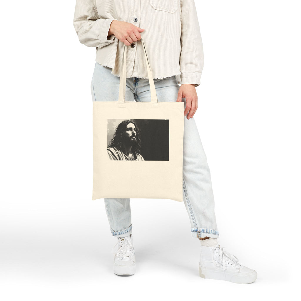 Contemplative Jesus - Canvas Tote Bag - Quiet Focus