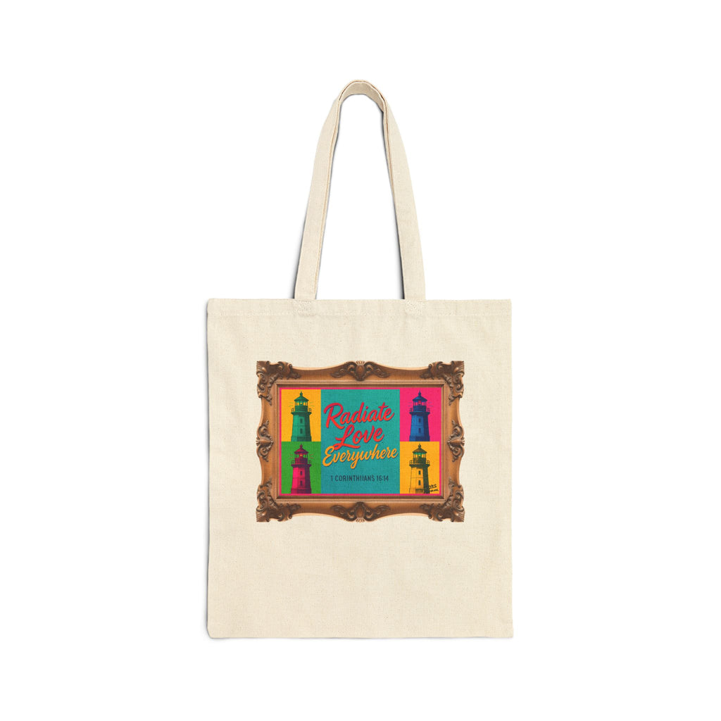 Radiate Love Everywhere - Framed - Canvas Tote Bag - 1 Corinthians 16:14