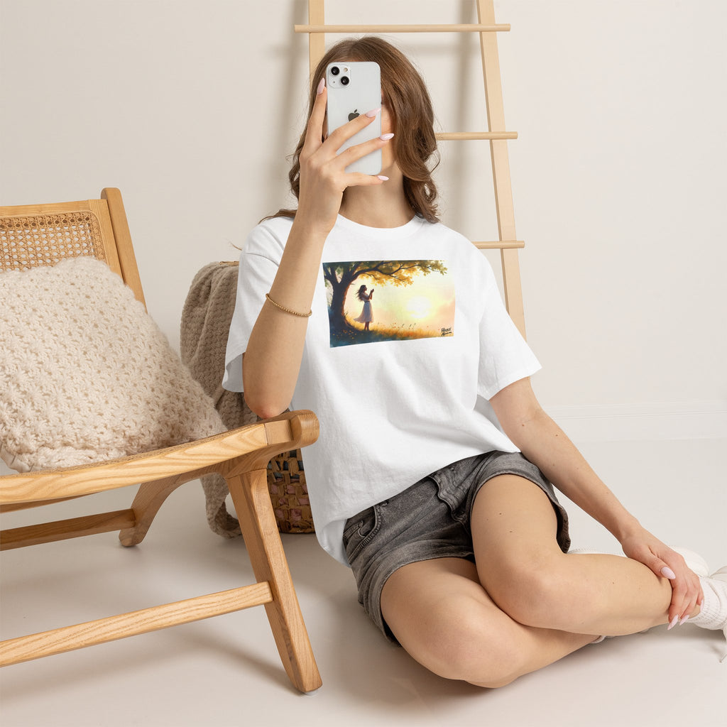 Woman's Sunrise Prayer in Nature - T-Shirt | Religious Inspirational Tee, Prayer Shirt