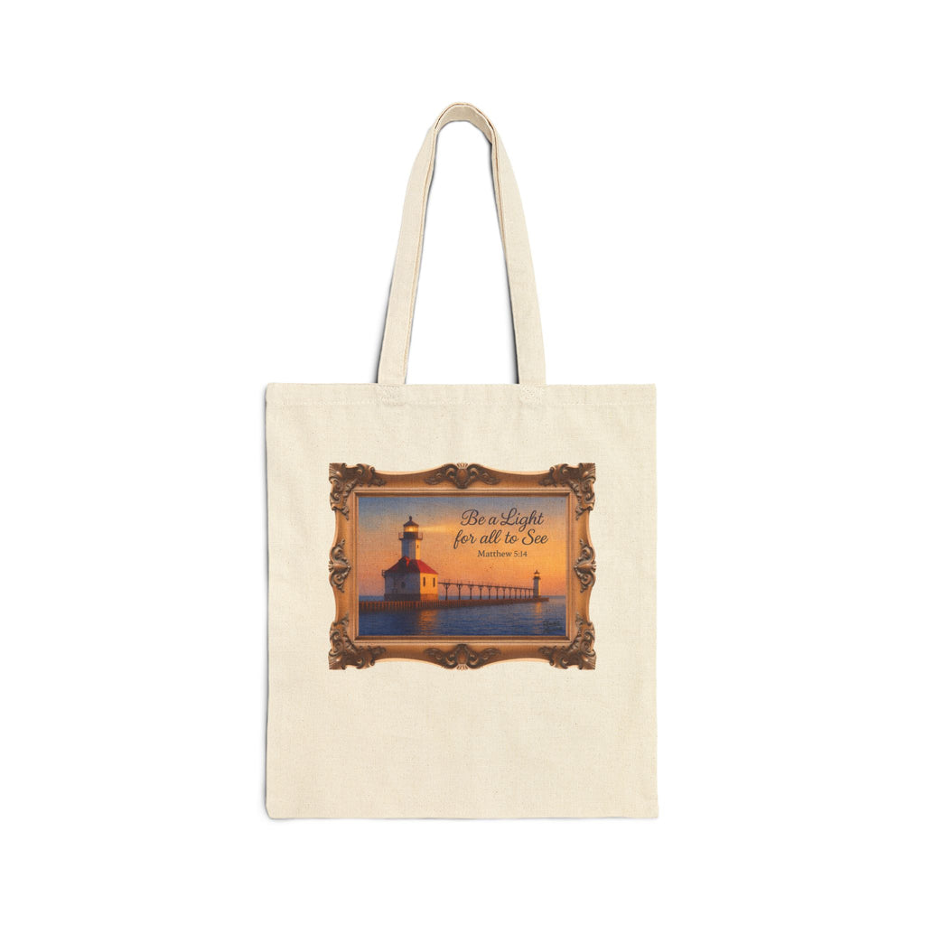 Be a Light - Matthew 5:14 - Framed - Canvas Tote Bag