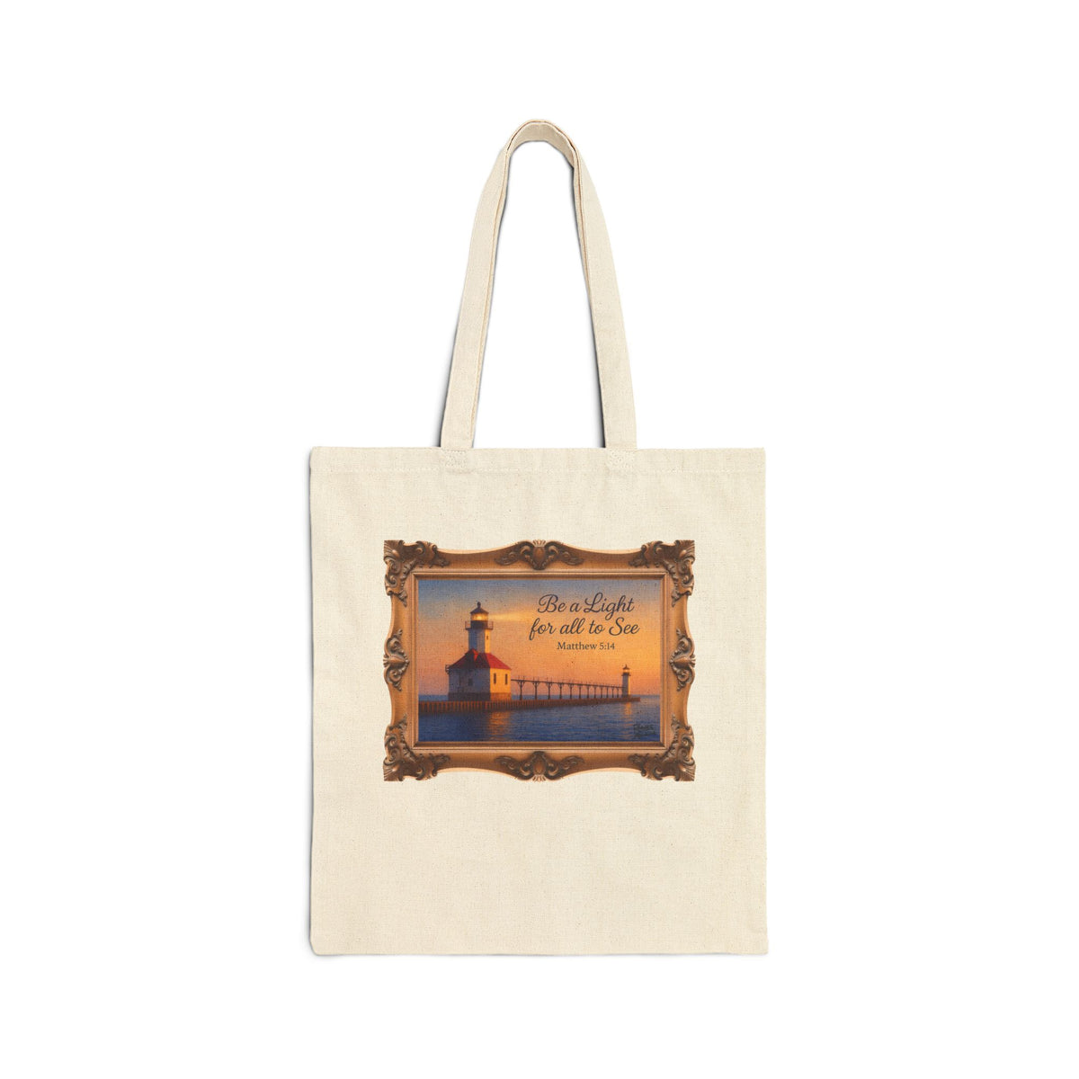 Be a Light - Matthew 5:14 - Framed - Canvas Tote Bag