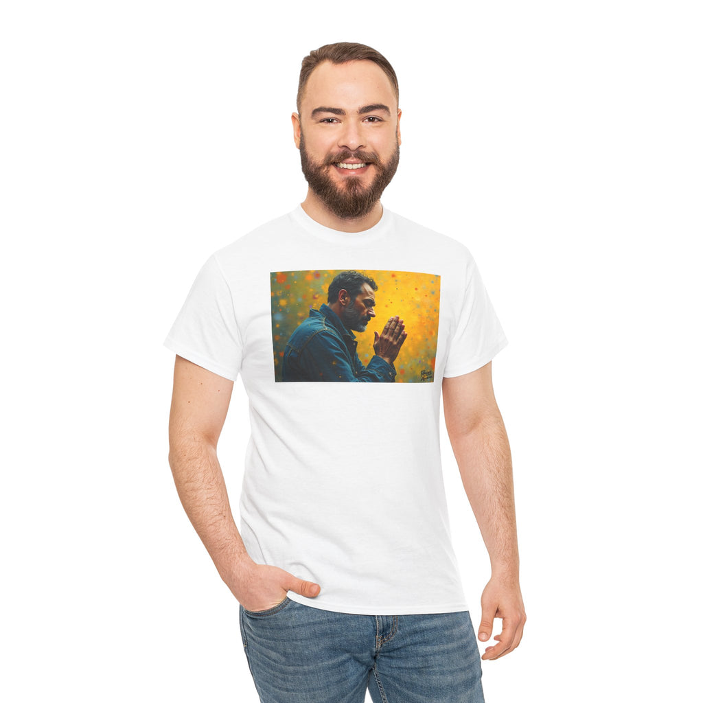 Man in Prayer - T-Shirt | Religious Inspirational Tee, Prayer Artwork