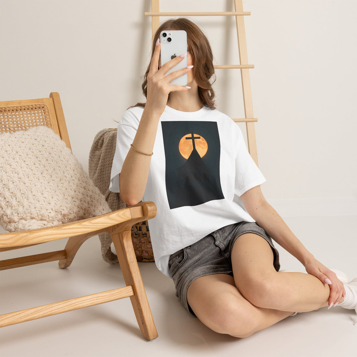 Church Steeple Moon - T-Shirt | Religious Inspirational Tee | Beauty of the Night Sky