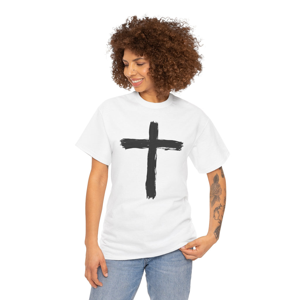 Minimalist Cross - T-Shirt | Religious Inspirational Tee, Cross Shirt