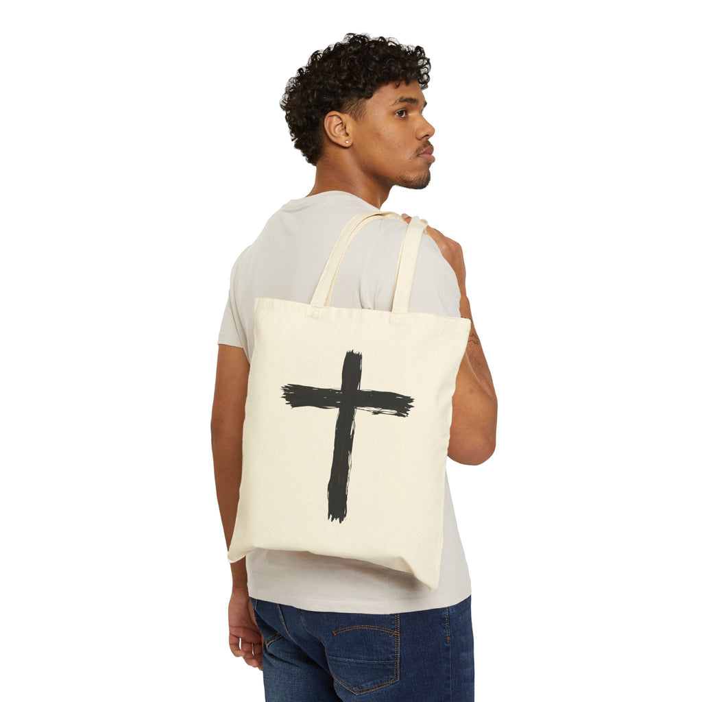 Minimalist Cross - Canvas Tote Bag