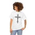 Ornate Silver Jeweled Cross Sketch - T-Shirt | Religious Inspirational Tee | Gothic-Style Christian Art