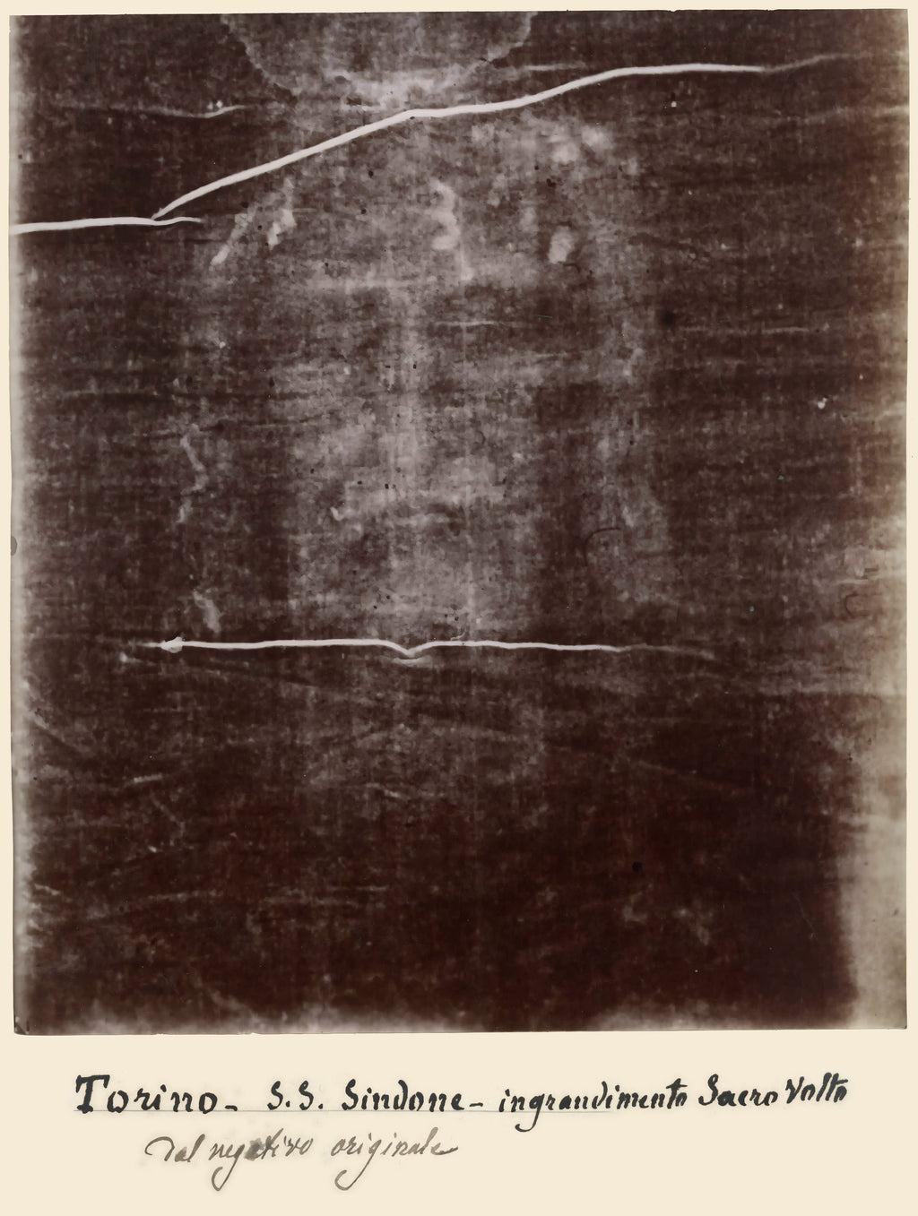 The Holy Face of Jesus - Shroud of Turin 1898 - T-Shirt - Secondo Pia Historic Photographic Negative - Vintage Christian Art