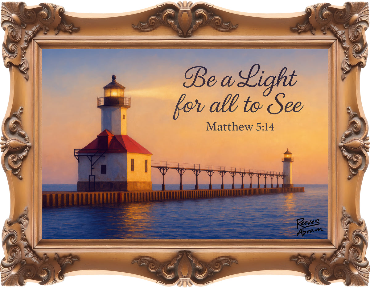 Be a Light - Matthew 5:14 - Framed - Canvas Tote Bag