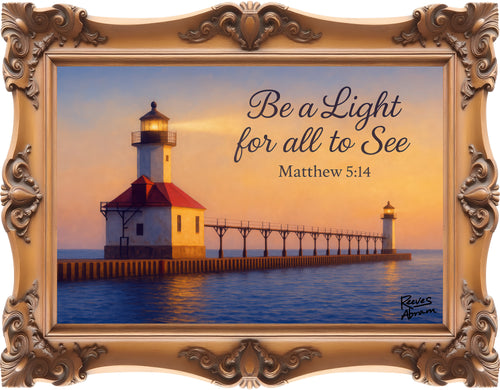 Be a Light - Matthew 5:14 - Framed - Canvas Tote Bag