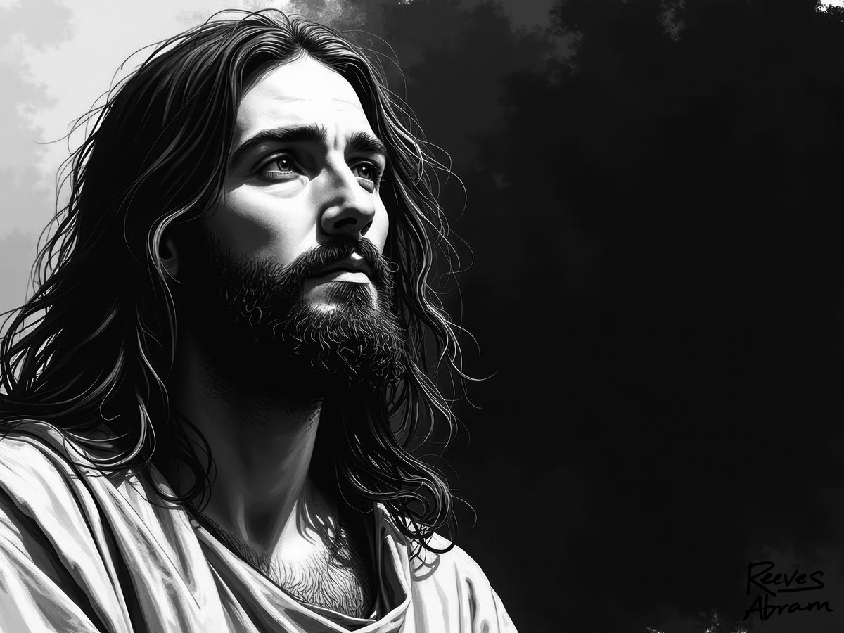 Contemplative Jesus - T-Shirt | Religious Inspirational Tee | Quiet Focus