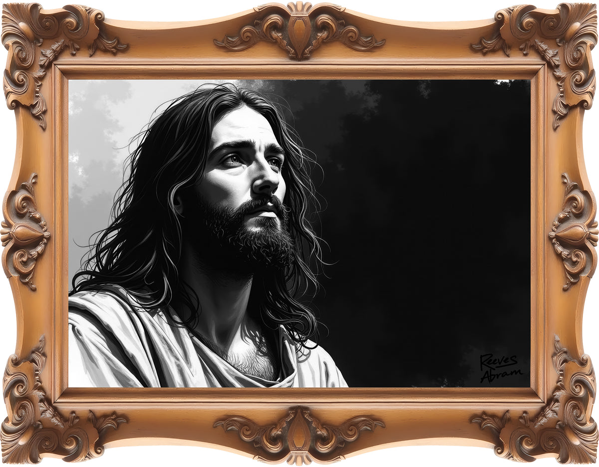 Contemplative Jesus - Framed - Canvas Tote Bag - Quiet Focus