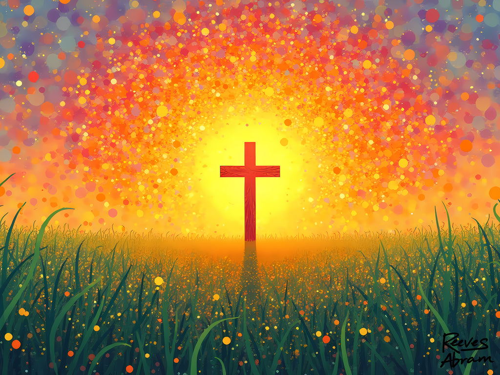Glowing Cross in the Field - Canvas Tote Bag - Cross of Christ