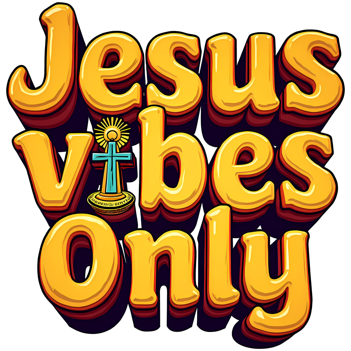 Jesus Vibes Only - T-Shirt | Religious Inspirational Tee, Retro Shirt
