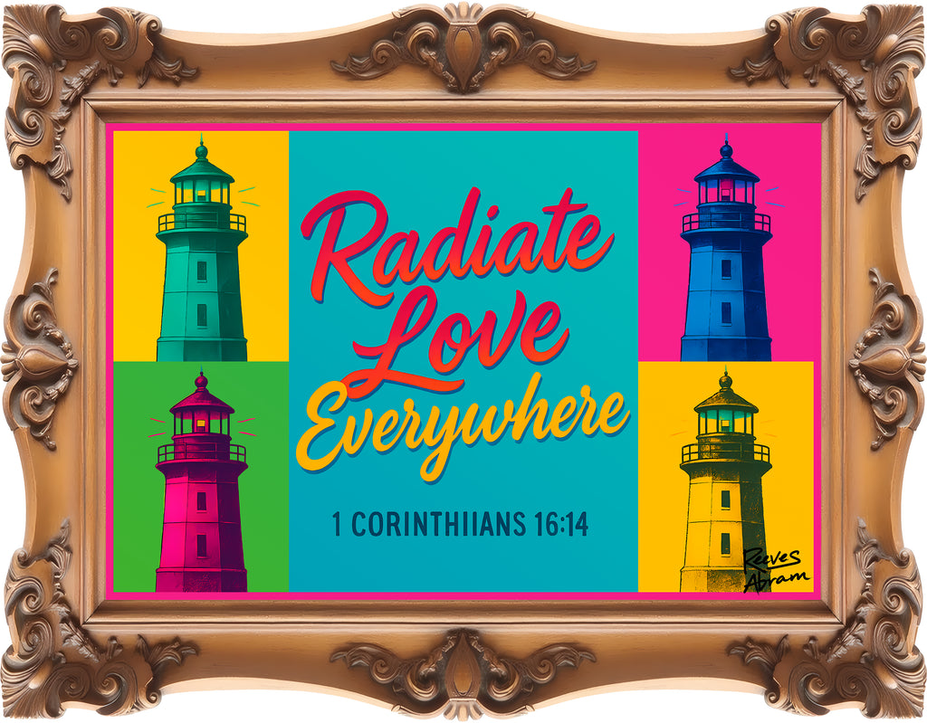 Radiate Love Everywhere - Framed - Canvas Tote Bag - 1 Corinthians 16:14