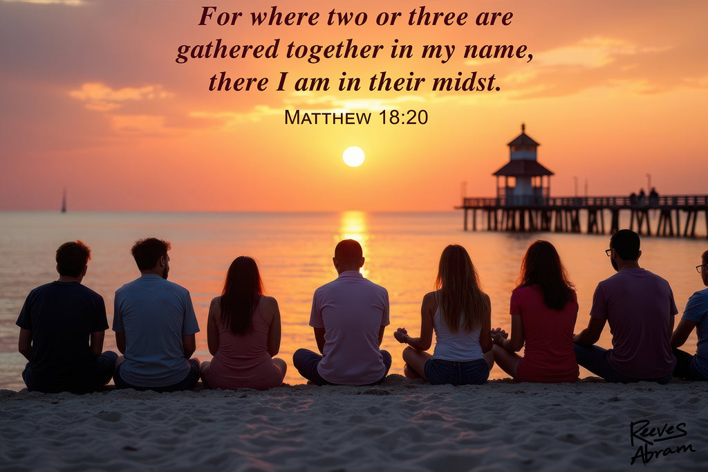 Where Two or Three Gather - 36" x 24" Canvas (Horizontal) | Christian Wall Art