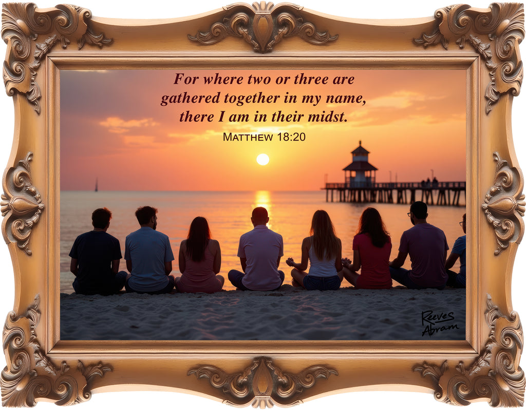 Where Two or Three Gather - Framed - T-Shirt | Religious Inspirational Tee | Matthew 18:20