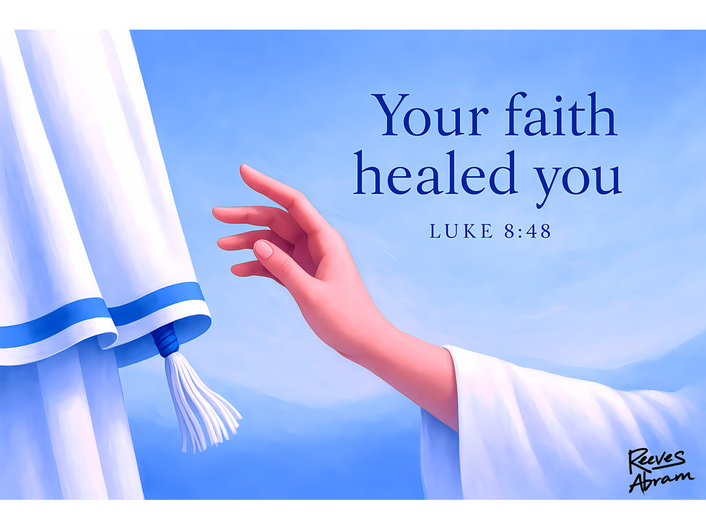 Your Faith Healed You (Luke 8:48) - T-Shirt | Religious Inspirational Tee, Jesus in Bible Artwork