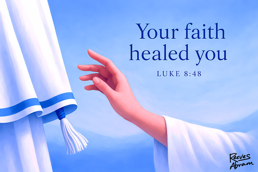 Your Faith Healed You (Luke 8:48) | 36" x 24" Canvas (Horizontal) | Christian Wall Art | Scripture Art