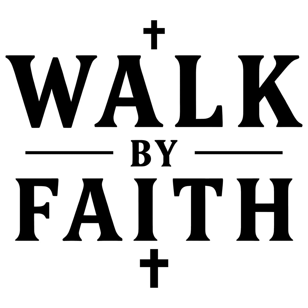 Walk by Faith Crosses Design - T-Shirt | Religious Inspirational Tee, 2 Corinthians 5:7