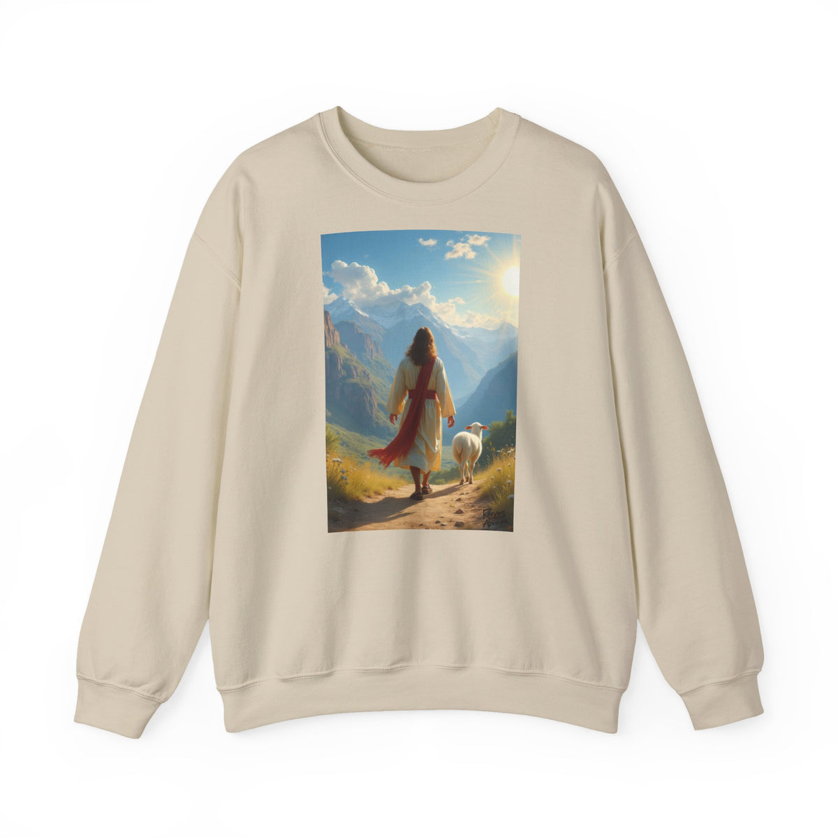 Jesus and the Lost Lamb | Crewneck Sweatshirt | Christian Art | Faith-Inspired