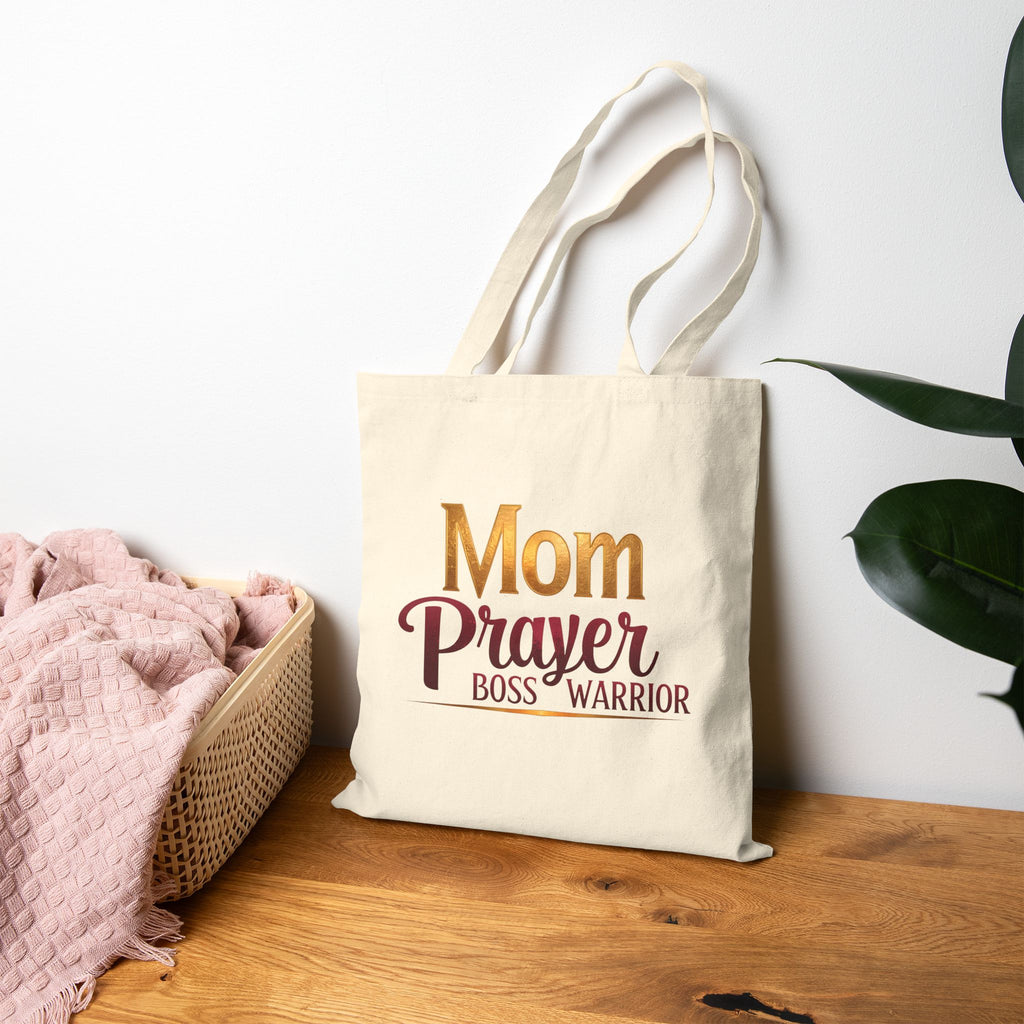 Mom Prayer Boss Warrior - Canvas Tote Bag - Celebrating the Extraordinary Influence of Mothers