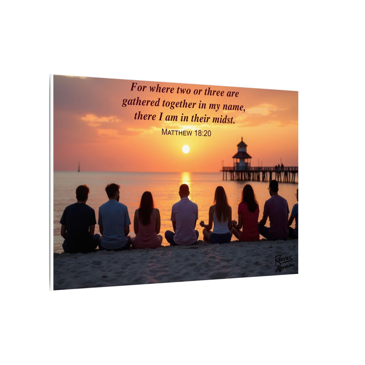 Where Two or Three Gather - 36" x 24" Canvas (Horizontal) | Christian Wall Art
