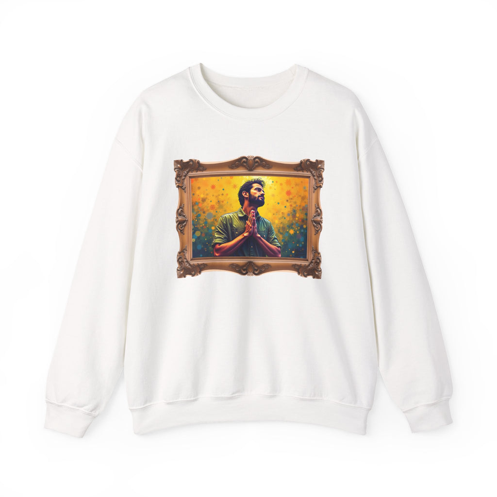 Praying Man Starburst - Framed - Crewneck Sweatshirt | Prayer Shirt