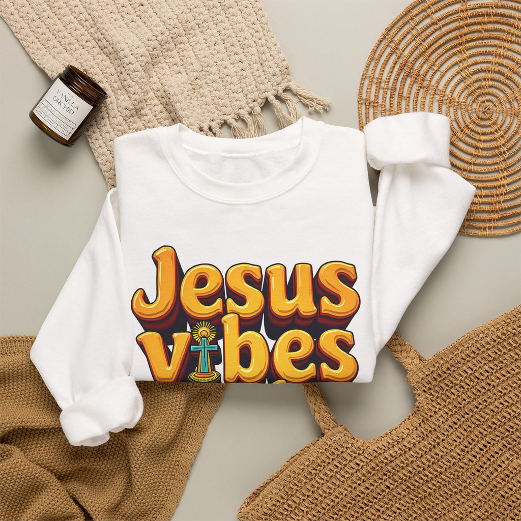 Jesus Vibes Only - Crewneck Sweatshirt | Bible Art | Retro Shirt